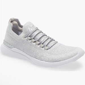 NWT New APL Athletic Propulsion Labs Techloom Breeze Knit Silver Pearl Shoes 8.5